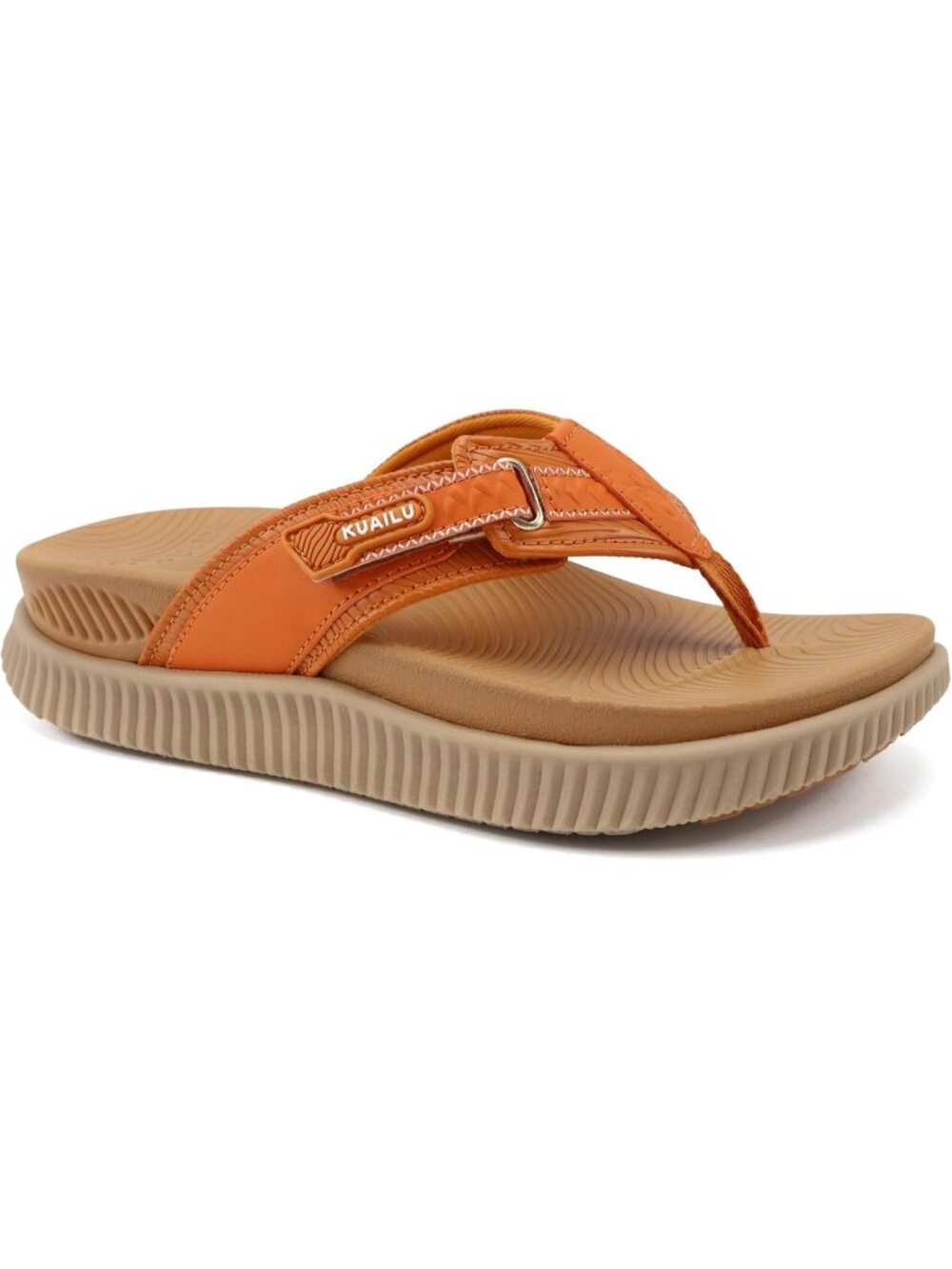 Women's Brown Orthotic Cushion Flip Flops Sandals With Arch Support Foot bed